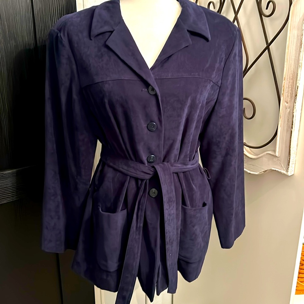 Worthington faux suede navy jacket